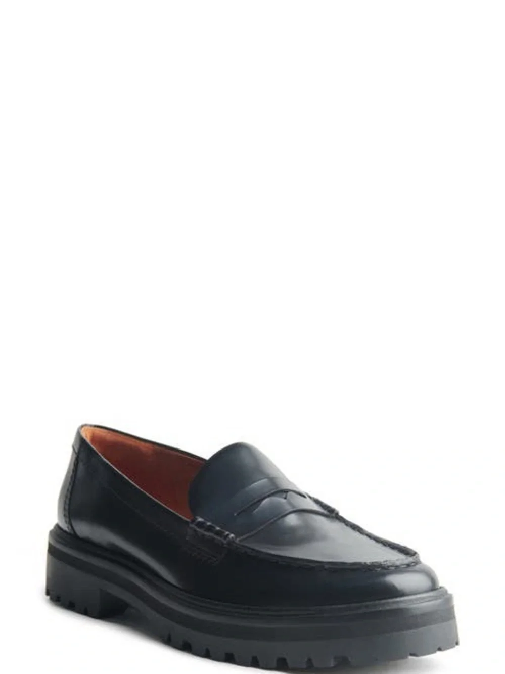 Like new!! Reformation Black Lug-Sole Penny Loafers